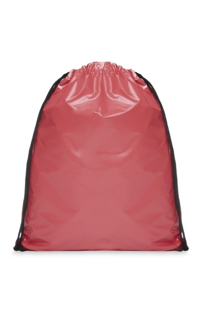 Bolsa de gimnasio roja con cordón