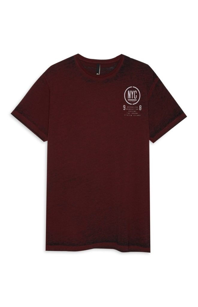 Camiseta Vino tinto Oscura con Logo Blanco