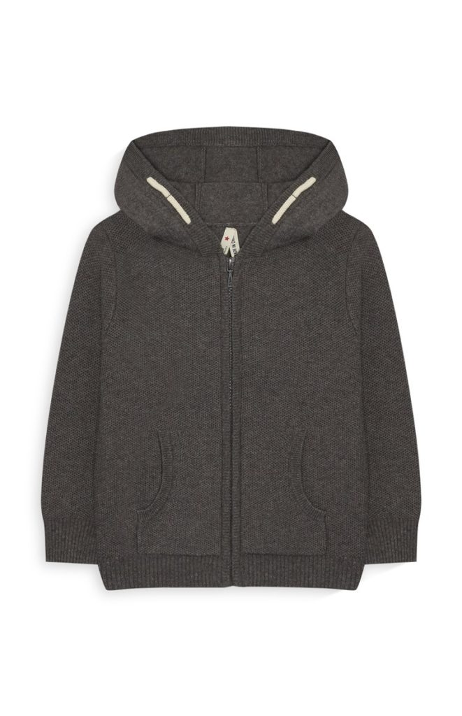 Chaqueta con Capucha Para Niño Gris Oscura