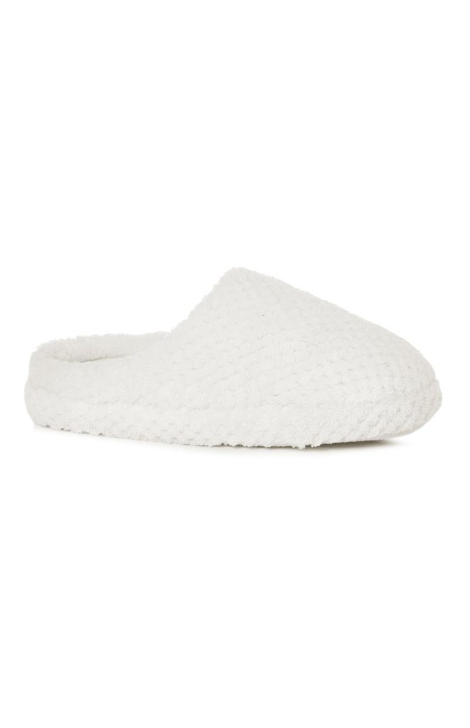 Pantuflas Blancas de Tela de Toalla