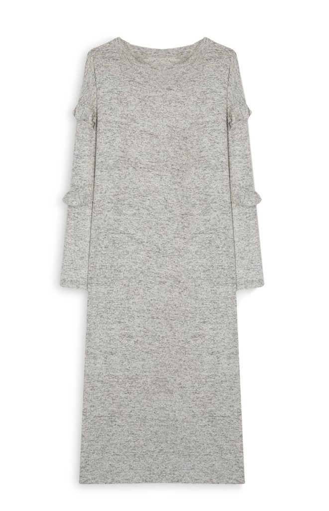 Vestido jersey gris maxi