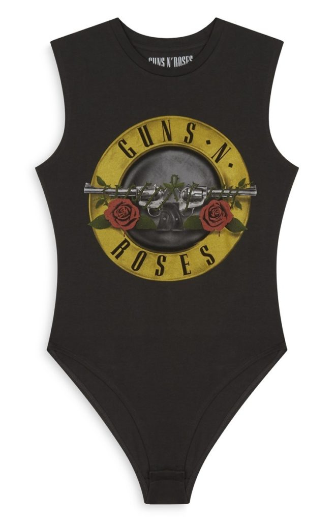 Body Negro con Estampado de Gun N Roses