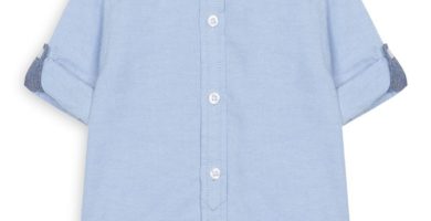 Camisa Oxford azul de bebé niño