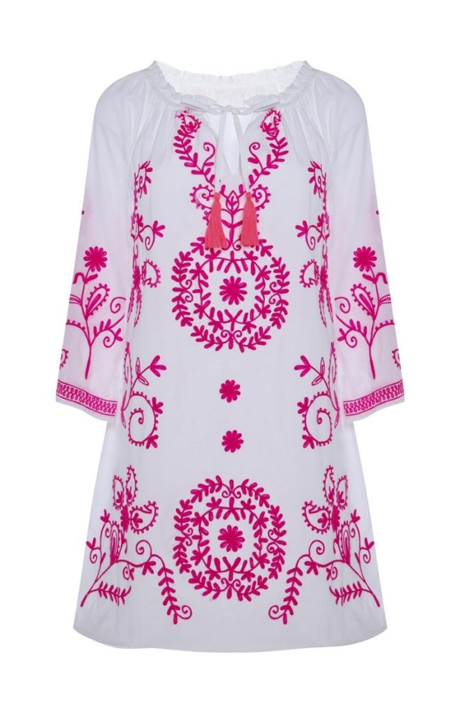 Kaftan bordado rosa