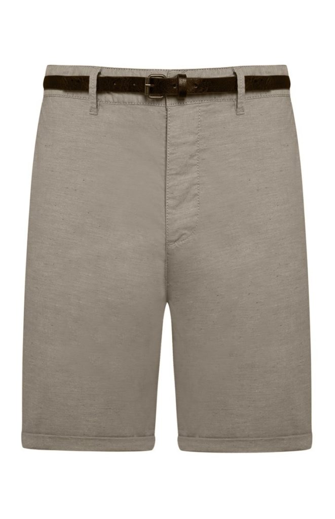 Pantalón corto Beige con cinturón corto