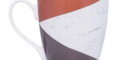 Taza de cerámica tricolor