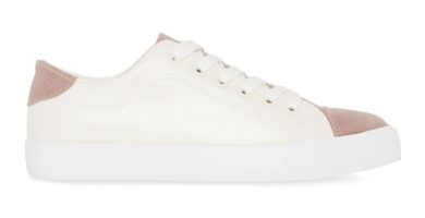 Tenis Blanco Metalizado con Beige