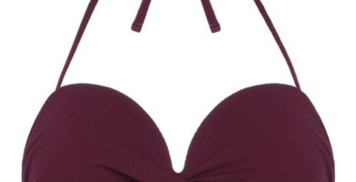 Top bikini palabra de honor morado