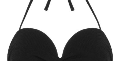 Top bikini palabra de honor negro