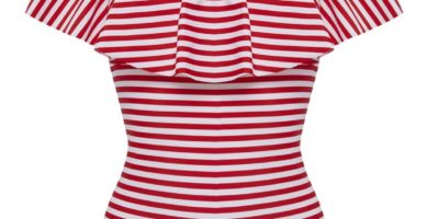 Traje de baño Stripe Bardot