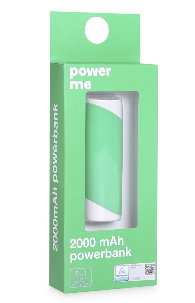 Batería externa de 2000 mAh verde