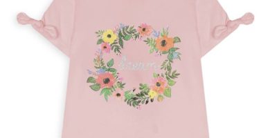 Camiseta con estampado floral para niñas