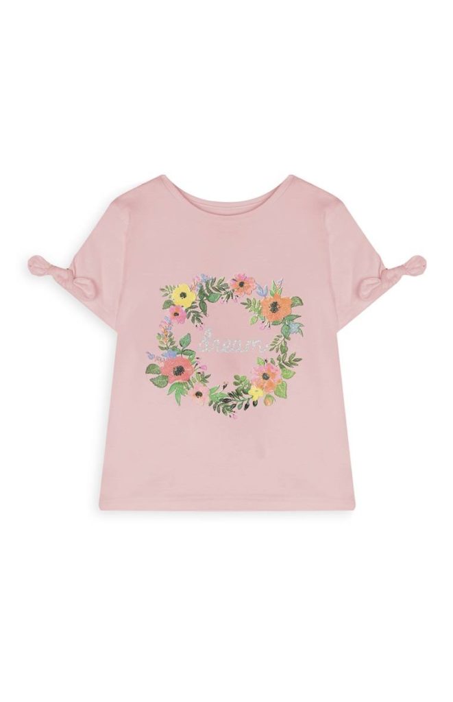 Camiseta con estampado floral para niñas