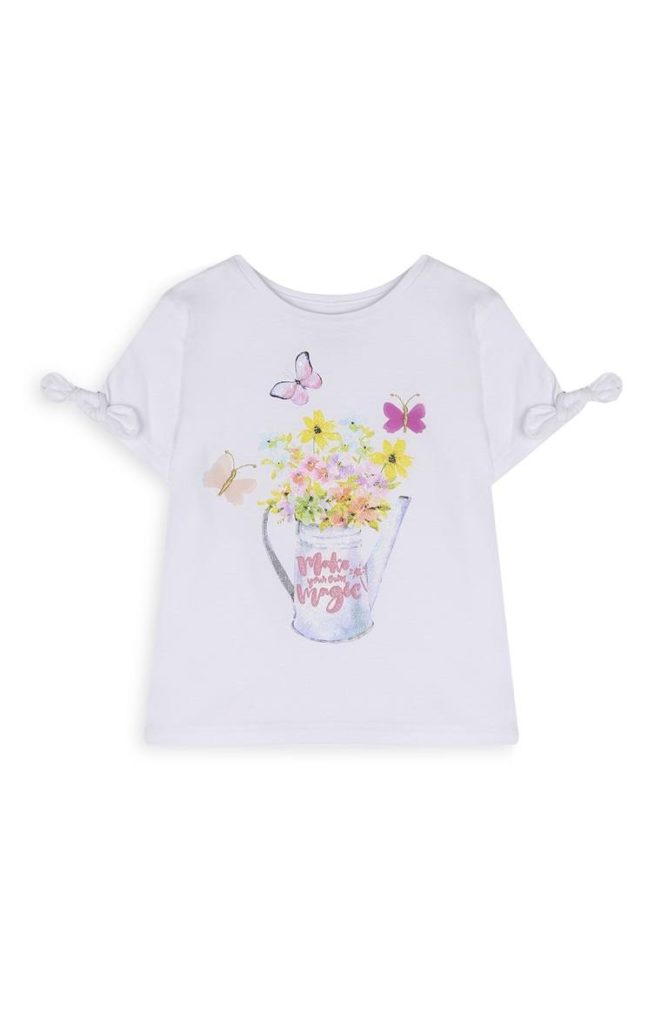 Camiseta para niñas con estampado floral