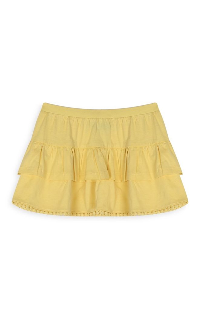 Falda amarilla para niña