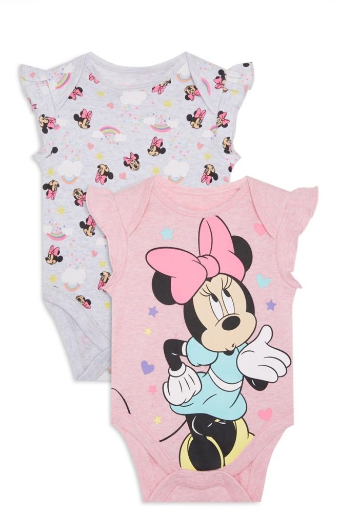 Pack de 2 bodies de Minnie de bebé niña