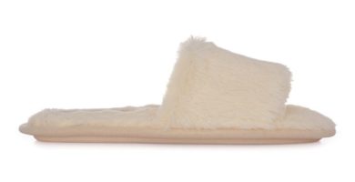 Pantuflas Beige de piel sintética