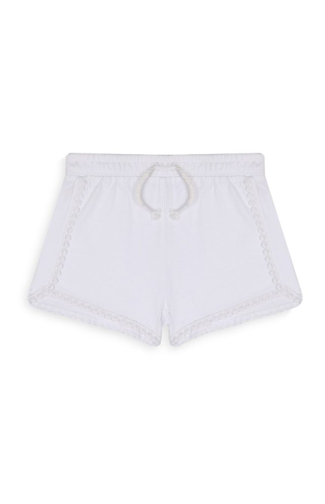 Short blanco para niñas