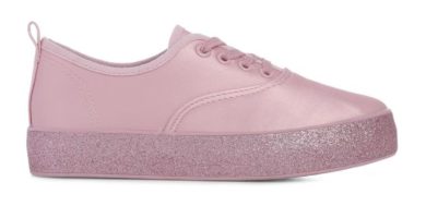 Zapatillas rosa con plataforma brillante