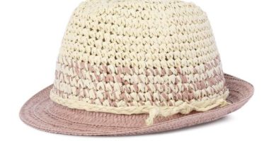 Sombrero vintage de Straw rosado